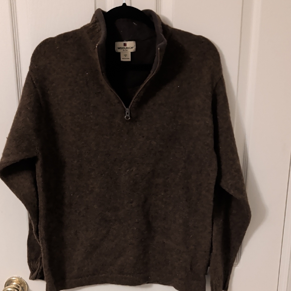 Woolrich Men's Zip Up Brown Sweater